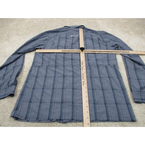 Salt Life Shirt Adult Medium M Blue Fishing Performance Button Up UVapor Mens - Picture 8 of 11